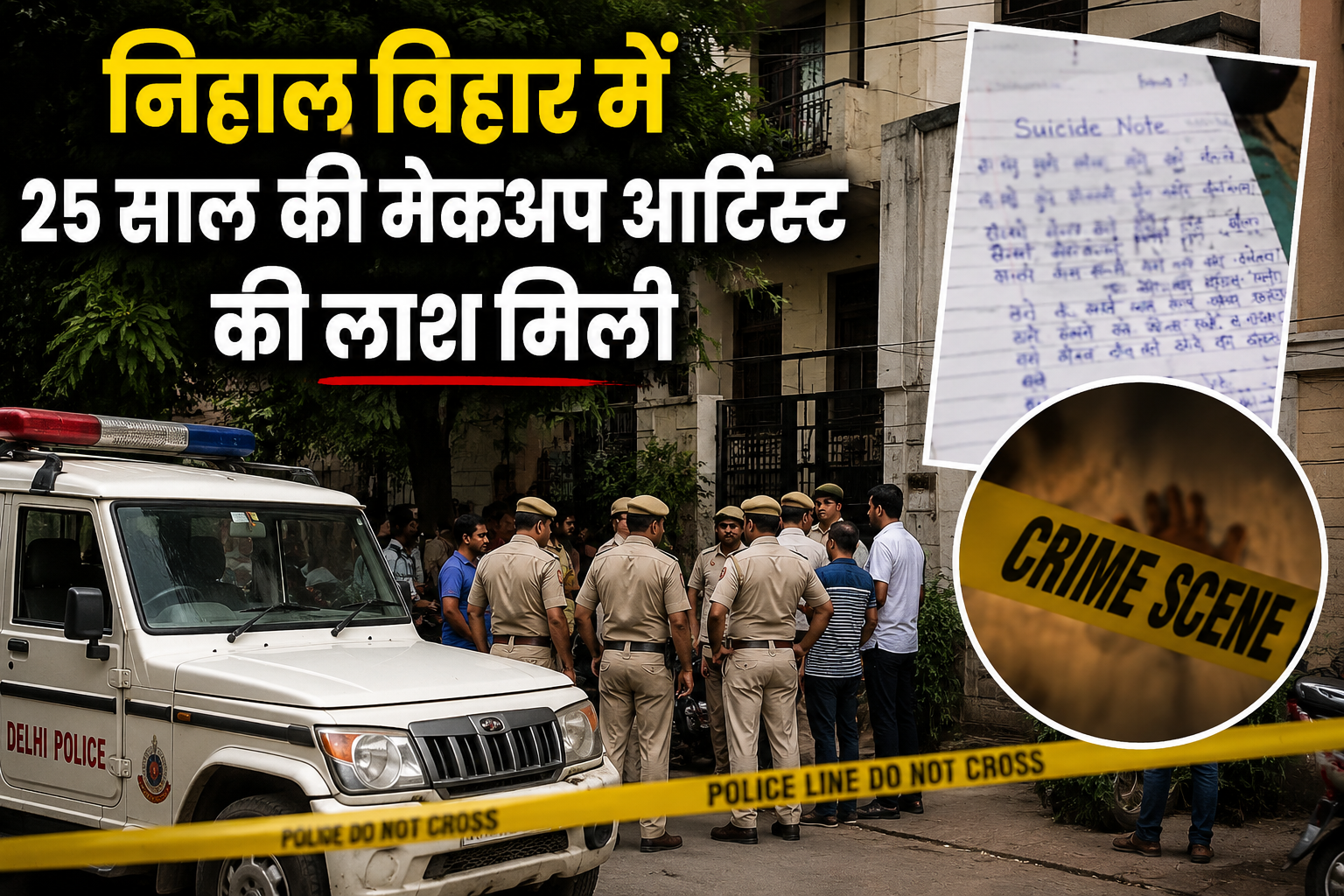 निहाल विहार सुसाइड मामले में जांच करती दिल्ली पुलिस