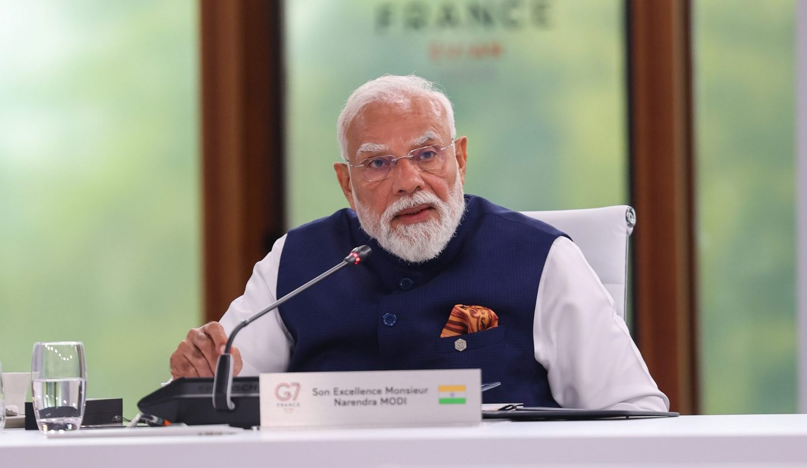 G7 शिखर सम्मेलन में वैश्विक एकजुटता पर संबोधन देते प्रधानमंत्री नरेंद्र मोदी