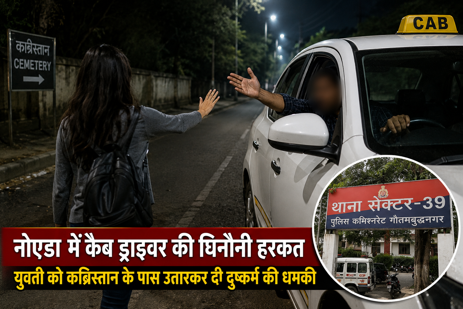 नोएडा कैब चालक मामले में युवती से अभद्र व्यवहार और पुलिस जांच