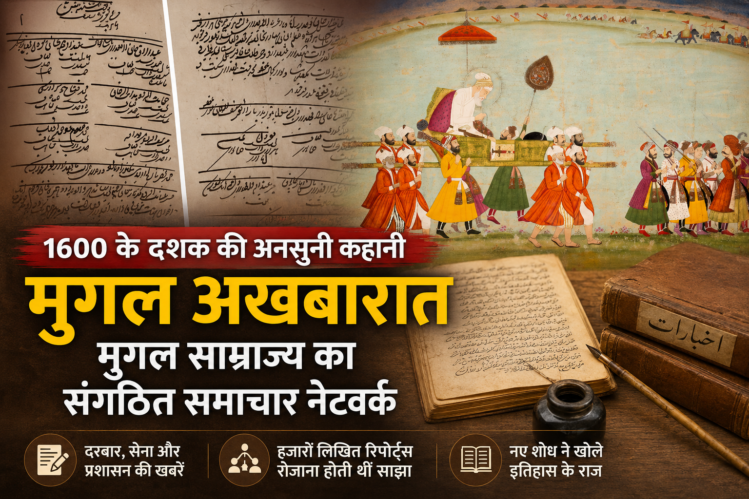 मुगल अखबारात से जुड़ी 1600 के दशक की ऐतिहासिक समाचार पांडुलिपियां