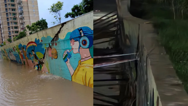 ग्रेटर नोएडा: बल्लियों के सहारे टिकी हेमिस्फीयर सोसायटी की क्षतिग्रस्त दीवार