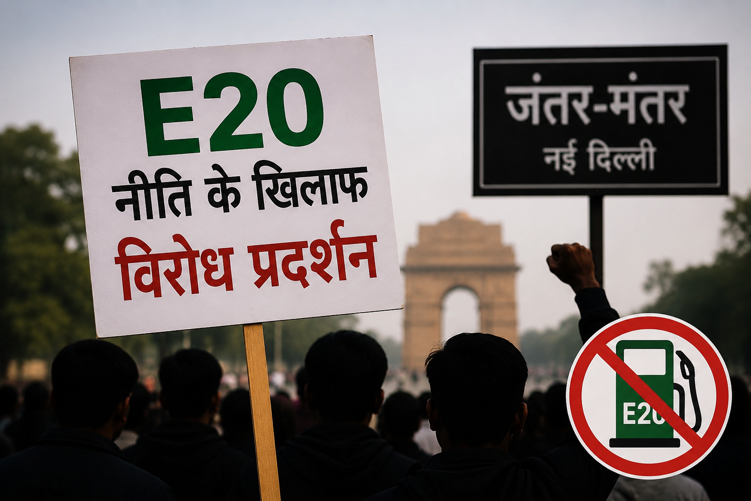 दिल्ली E20 प्रदर्शन से पहले जंतर-मंतर पर विरोध की तैयारी