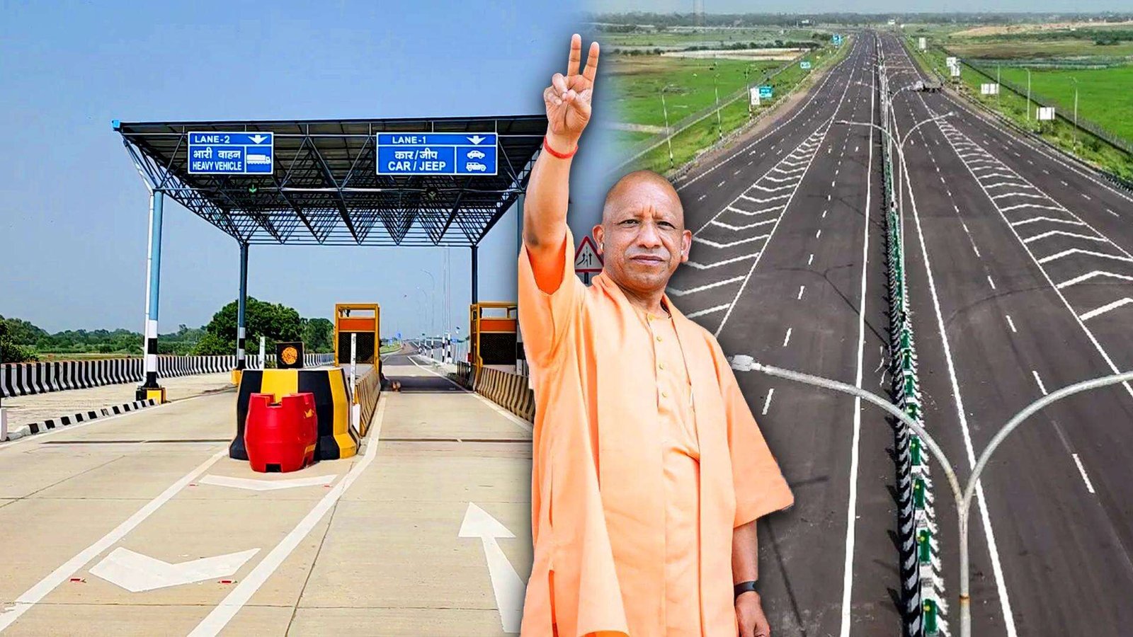 लखनऊ कानपुर एक्सप्रेसवे पर उद्घाटन से पहले तैयार हाईटेक सड़क और प्रवेश द्वार