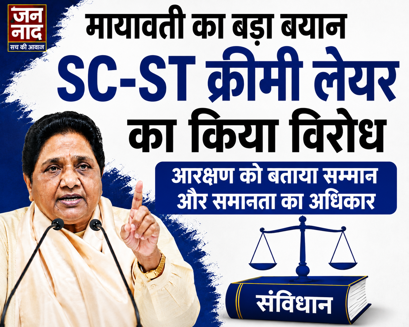 SC-ST क्रीमी लेयर पर मायावती का विरोध और RSS पर टिप्पणी