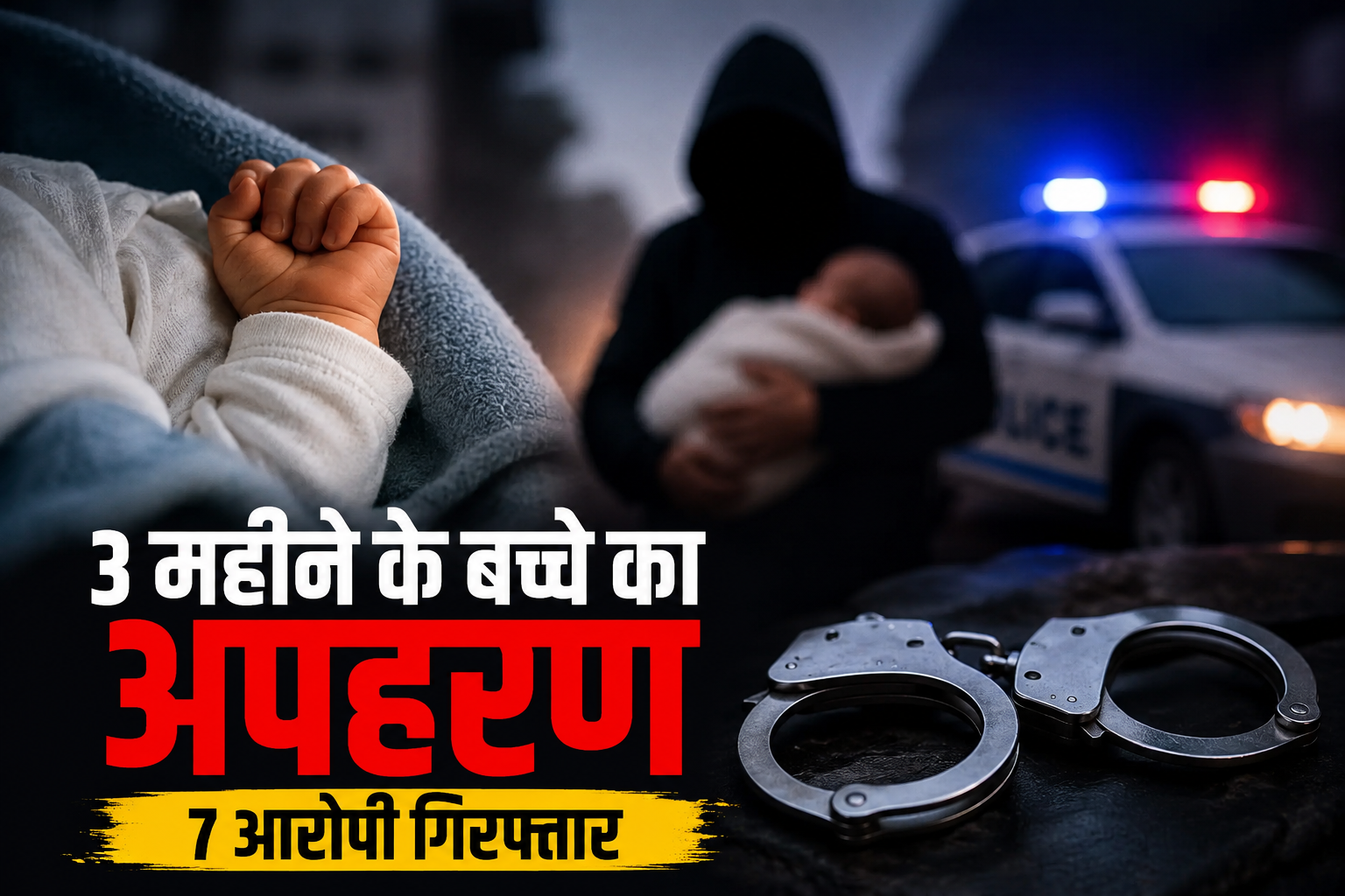 गाजियाबाद अपहरण मामले में पुलिस द्वारा 3 महीने के बच्चे की सुरक्षित बरामदगी