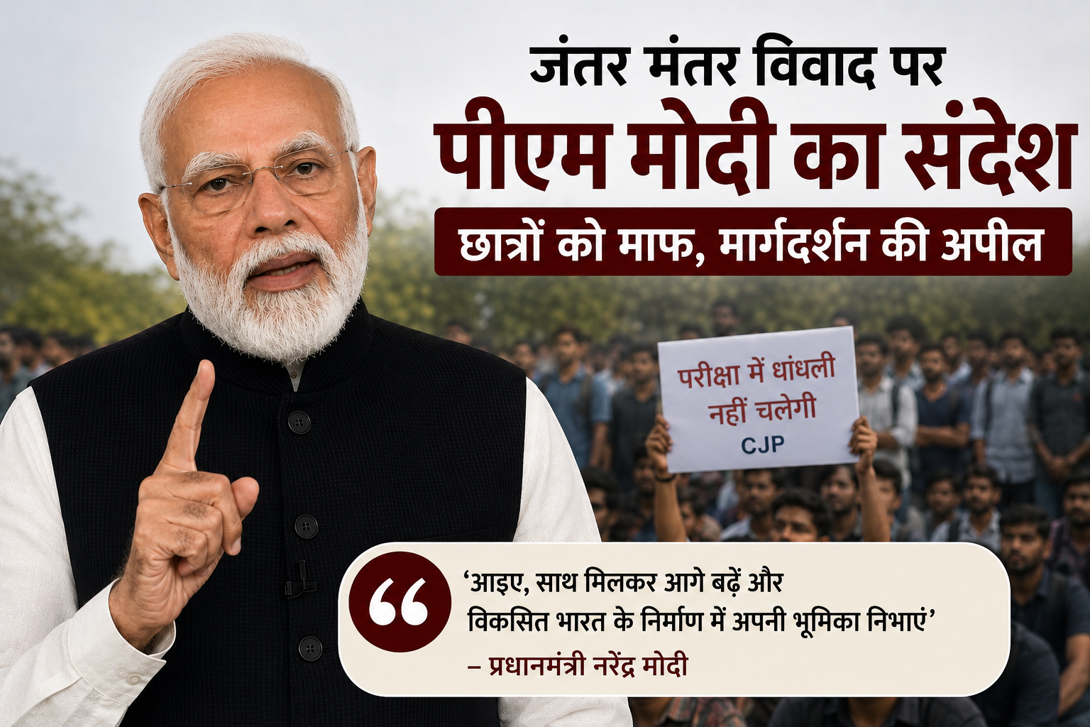 जंतर मंतर विवाद पर प्रधानमंत्री मोदी की प्रतीकात्मक तस्वीर
