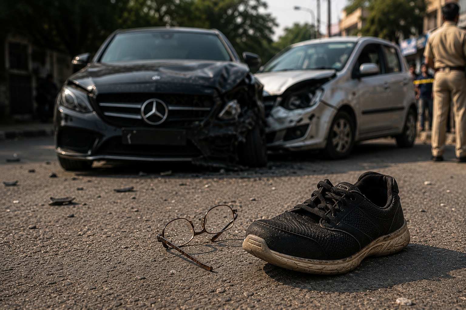 नरेला सड़क हादसा में Mercedes की टक्कर से 70 वर्षीय महिला की मौत