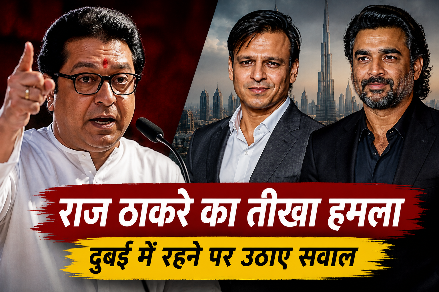 राज ठाकरे बयान में दुबई को लेकर विवेक ओबेरॉय और आर. माधवन पर उठाए गए सवाल