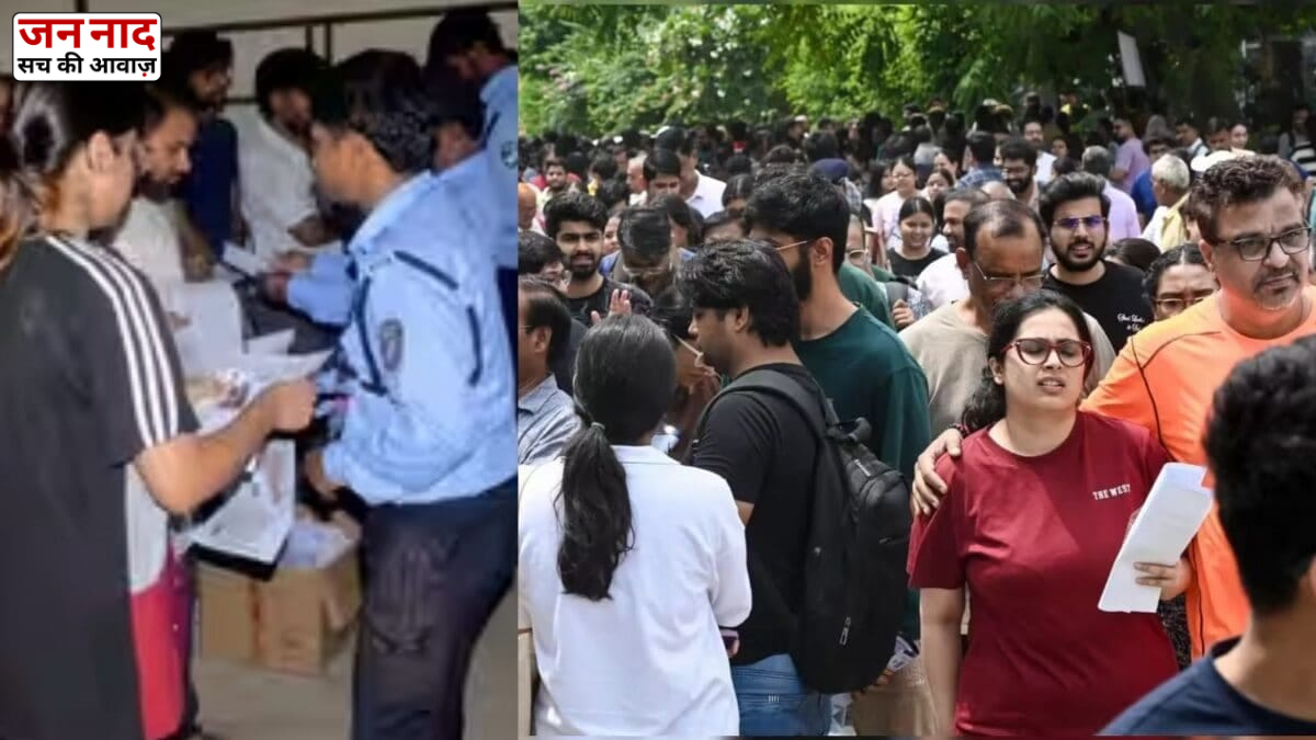जयपुर नीट PG परीक्षा के दौरान कंप्यूटर बंद होने के विरोध में प्रदर्शन करते परीक्षार्थी